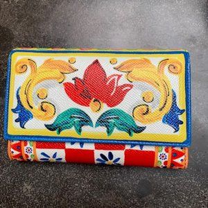 DOLCE & GABBANA MAMBO Leather Trifold Wallet